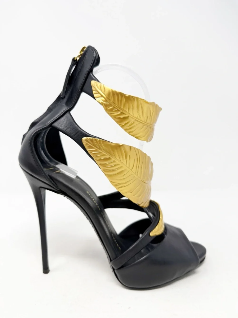 Giuseppe Zanotti Gold Leaf Wrap Sandal Heels Womens Size EU 38